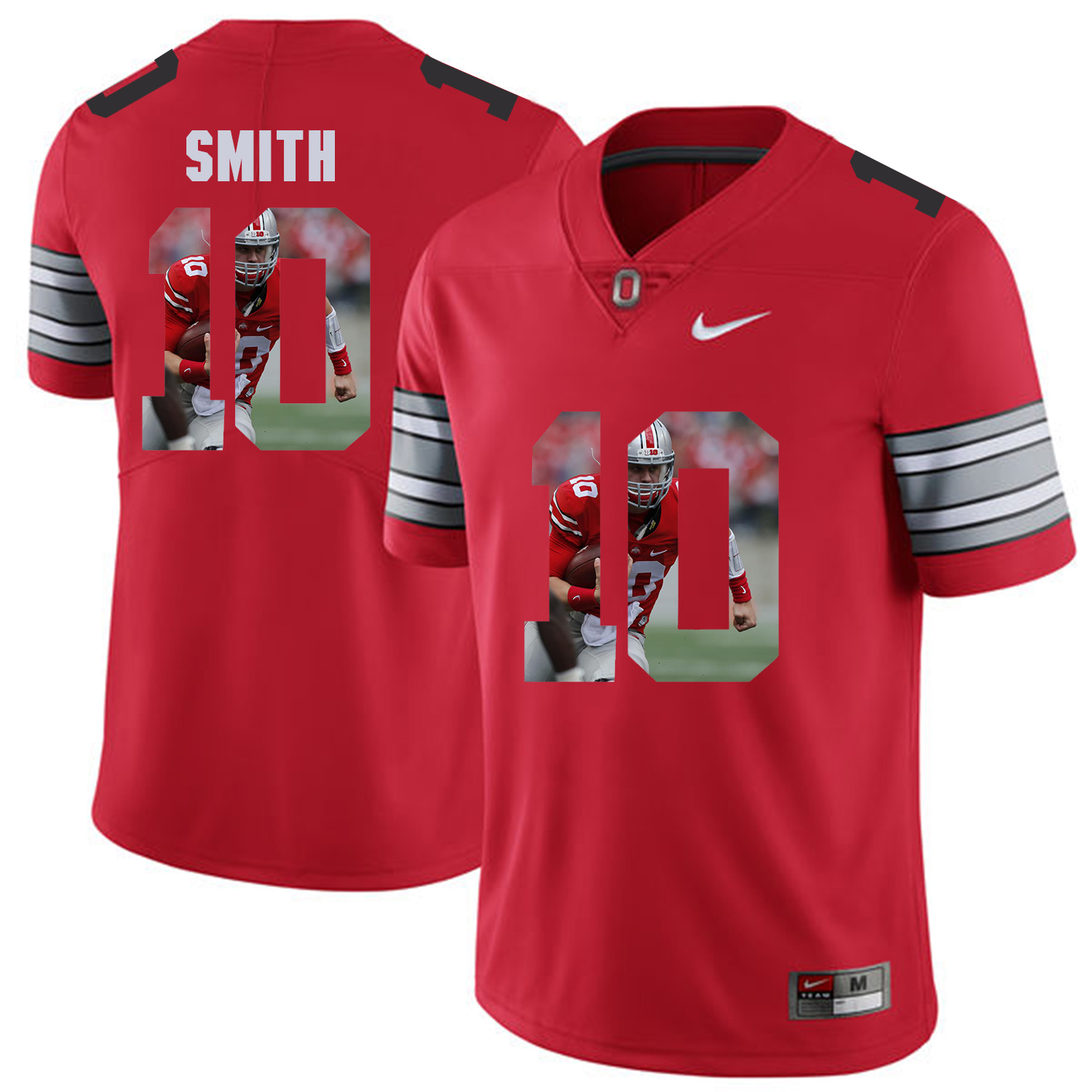 Men Ohio State #10 Smith Red Fashion Edition Customized NCAA Jerseys